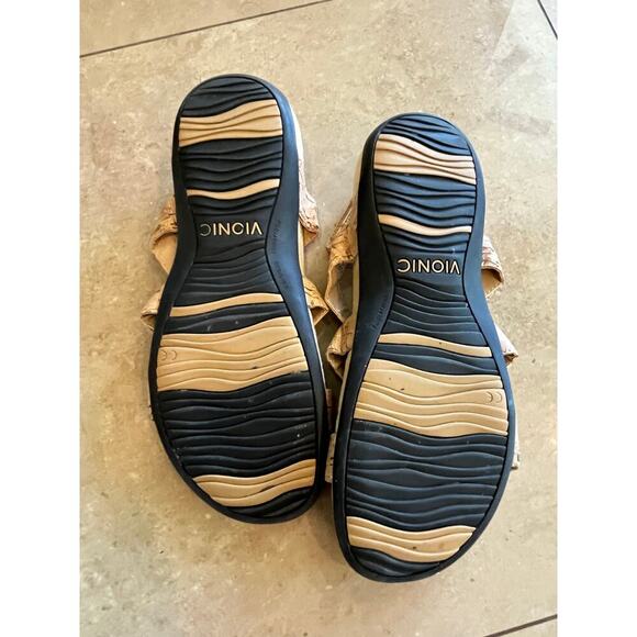 Vionic Amber Cork Sandals Women's Shoes Size 8 Tan Summer Walking Comfort Flaws - Picture 3 of 10